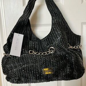 Kenneth Cole Reaction Black Woven Shoulder Bag